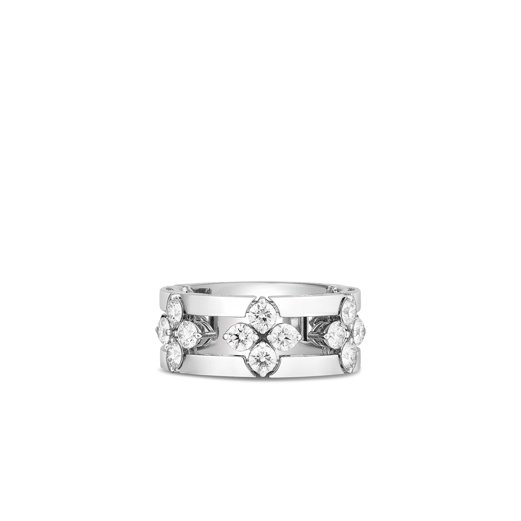 18K WHITE GOLD LOVE IN VERONA DIAMOND OPEN FRAME RING - Roberto 